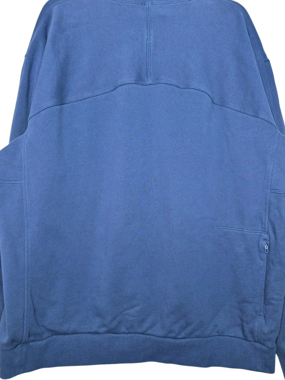 Lululemon Mens Half Zip Pullover Sweatshirt Blue Back Zip Pocket XXL